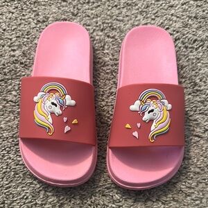 Pink Unicorn Kids Slide Sandals - Toddler 10